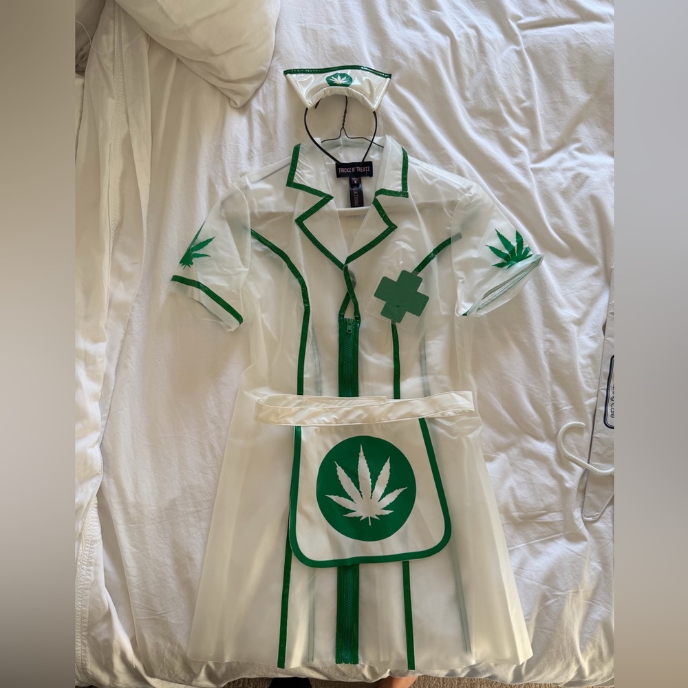 Dolls Kill White and Green 420 Sexy Nurse Costume